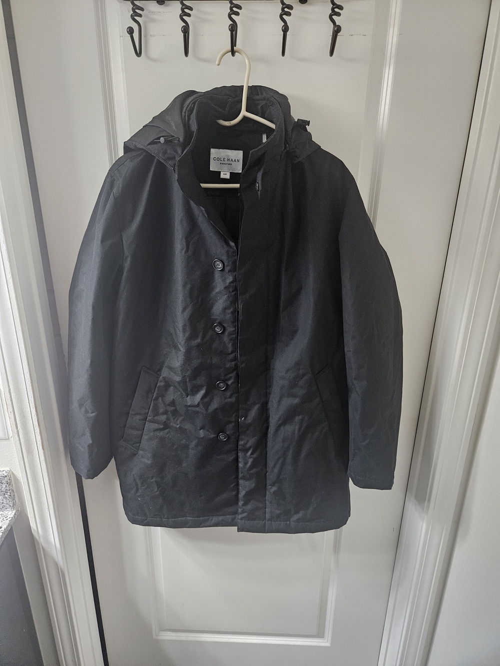 Cole Haan Women's Black Waterproof Hooded Coat
